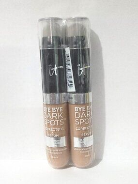 IT COSMETICS BYE BYE DARK SPOT CONCEALER + SERUM - TAN COOL 40 - 0.22 OZ 2PC LOT